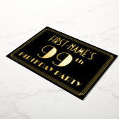 99th誕生日パーティー:アールデコ見る"99",名前と 箔招待状 (回転した状態)