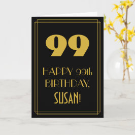 99th誕生日-インスパイアアールデコルック"99" & Name カード