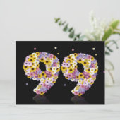 99th Birthdayパーティー、花の文字 招待状 (スタンド正面)