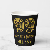 99th Birthday: Art Deco Inspired Look “99” & Name 紙コップ (正面)