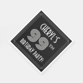 99th Birthday Party:アールデコスタイル+名前をカスタムする スタンダードランチョンナプキン (角)