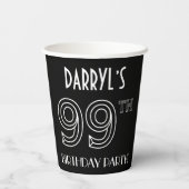 99th Birthday Party:アールデコスタイル+名前をカスタムする 紙コップ (裏面)