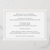 99th Birthday Party —アールデコスタイル「99」 +名前 箔招待状 (裏面)