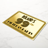 99th Birthday Party —アールデコスタイル「99」 & Name 箔招待状 (回転した状態)