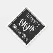 99th Birthday Party – スクリプファンシート+名前をカスタムする スタンダードランチョンナプキン (角)