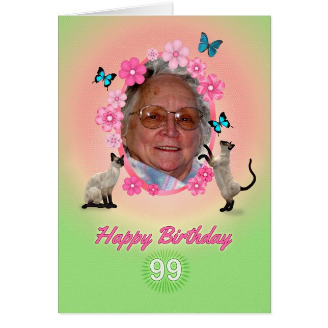 99th photo card with cats and chours, (正面)