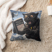 9/なんてこった、面白いスカイダイビング黒猫の枕 クッション (ブランケット)