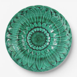 9"のdéjeunersのsurのl'herbeに緑のプレート役立って下さい ペーパープレート