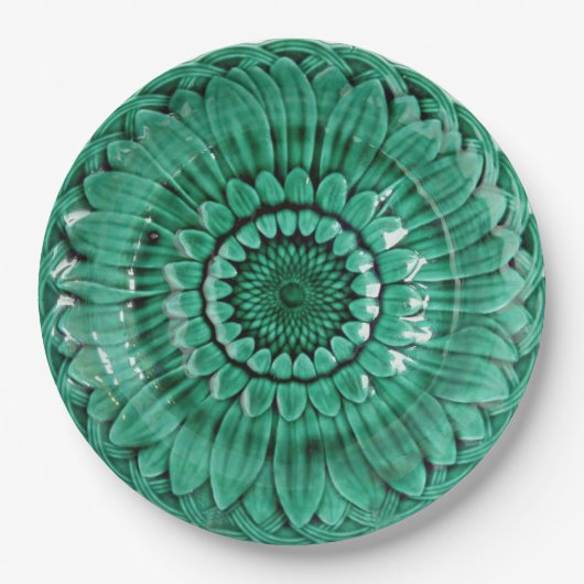 9"のdéjeunersのsurのl'herbeに緑のプレート役立って下さい ペーパープレート (正面)