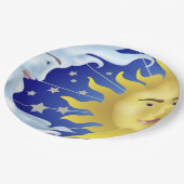 9"カスタムな紙皿か日曜日、月および星 ペーパープレート (アングル)