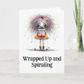 ** 9 カラフル AP97クリスマスガールお洒落ギフト サンキューカード (正面)