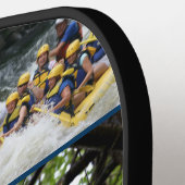 9 モダンフォトコラージュのスクリプト名のカスタム色 ピックルボールラケット (左詳細)