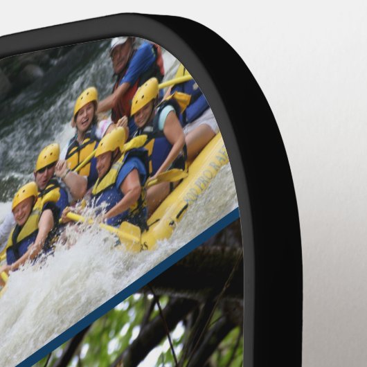 9 モダンフォトコラージュのスクリプト名のカスタム色 ピックルボールラケット (左詳細)