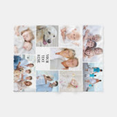 9 モダンフォトコラージュパーソナライズされたお使いの色 フリースブランケット (正面(横))