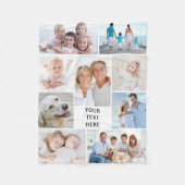 9 モダンフォトコラージュパーソナライズされたお使いの色 フリースブランケット (正面)