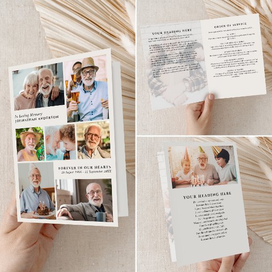 9-モダンPhoto In Loving Memory折り畳み葬儀 プログラム