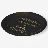 9"ラウンドフローラ誕生日パーティー紙プレート。 ペーパープレート (アングル)