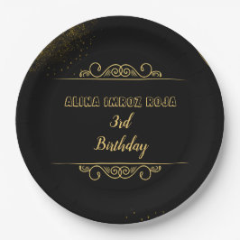 9"ラウンドフローラ誕生日パーティー紙プレート。 ペーパープレート