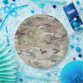 9"ラウンド紙プレートアーミーOCP迷彩柄ユニフォームカモフララ ペーパープレート (パーティー)