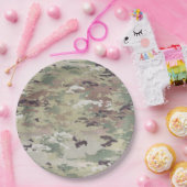 9"ラウンド紙プレートアーミーOCP迷彩柄ユニフォームカモフララ ペーパープレート (パーティー)