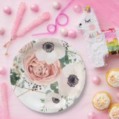 9"ラウンド紙プレートジオメトリックガーデンバラアネモン ペーパープレート (パーティー)