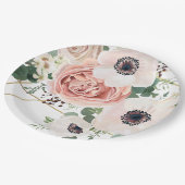 9"ラウンド紙プレートジオメトリックガーデンバラアネモン ペーパープレート (アングル)