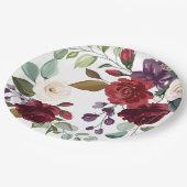 9"ラウンド紙プレートホワイトローズ金ゴールド幾何学模様 ペーパープレート (アングル)