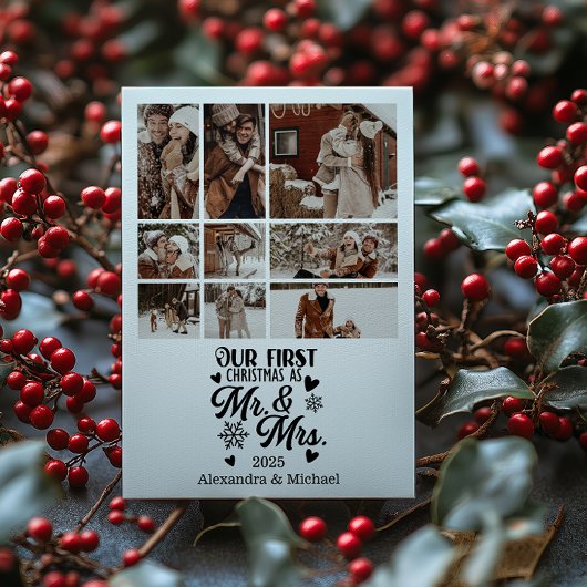 9 枚の雪の結晶の写真 クリスマス Mr & Mrs