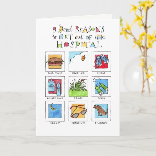 9.退院の良い理由 カード (黄色い花)