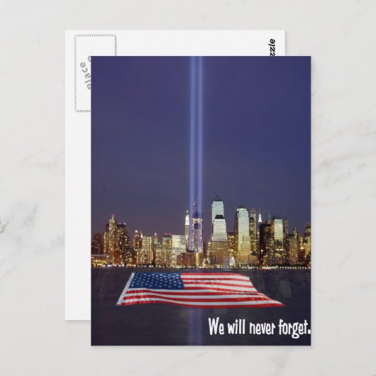 9-11の忘れ貢献は絶対に行わない ポストカード (正面/裏面)
