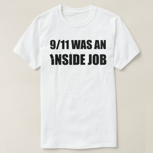 9/11は-傾き-でした中仕事(黒) Tシャツ (デザイン正面)