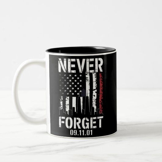 9・11を決して忘れない 2001年追悼記念日 ツートーンマグカップ (左)