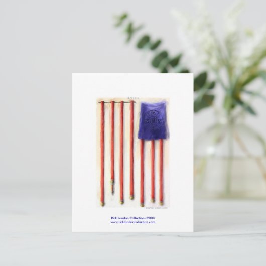 9/11アメリカ国旗の消防士のトリビュートポストカード ポストカード (スタンド正面)