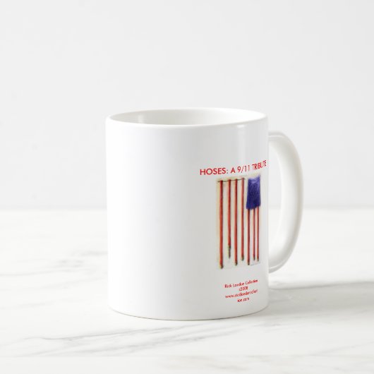 9/11アメリカ国旗の消防士コーヒーマグ コーヒーマグカップ (正面右)