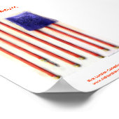 9/11アメリカ国旗の消防士フレームプリント ポスター (角)