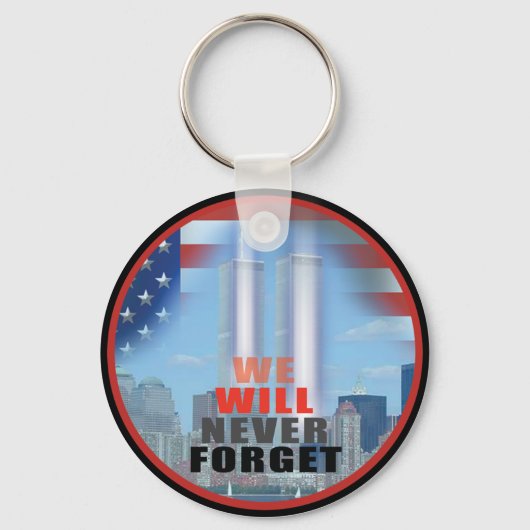 9/11キーチェーン – 絶対に忘れない キーホルダー (正面)