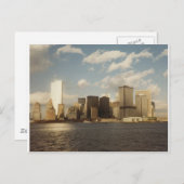 9/11ツインタワーズ前のニューヨーク市スカイライン ポストカード (正面/裏面)