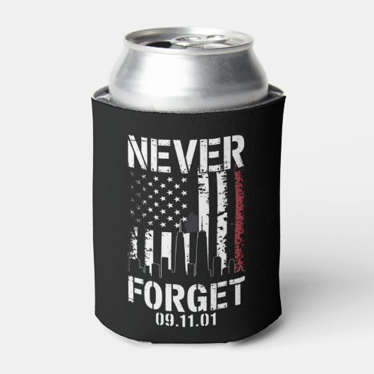 9・11テロ犠牲者追悼日 Never Forget  缶クーラー (缶正面)