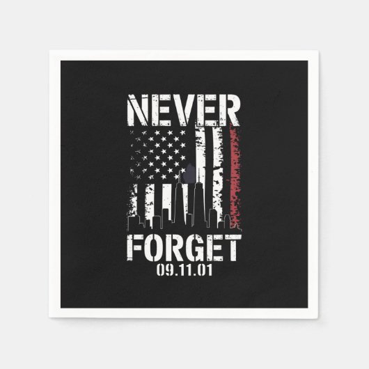 9・11メモリアルデー 決して忘れない スタンダードカクテルナプキン (正面)