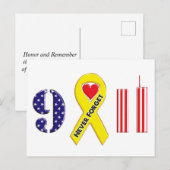 9.11忘れないイエローリボン ポストカード (正面/裏面)