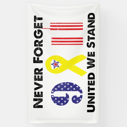 9 11忘れ人も立統一されたたない 横断幕 (縦)