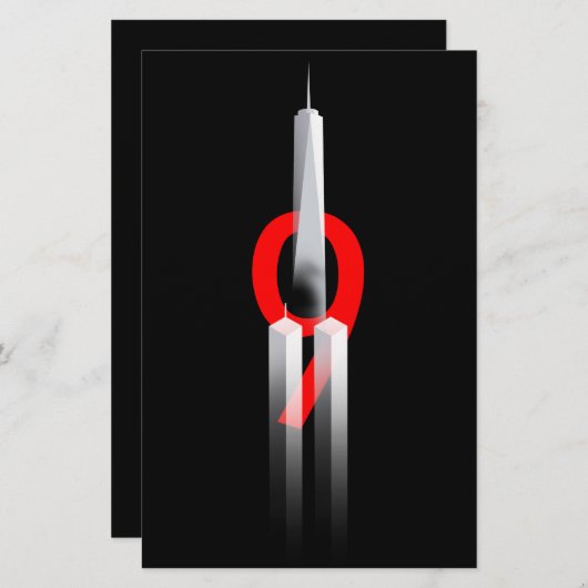 9 11思い出し忘れない9.11.2001記念 便箋 (正面/裏面)