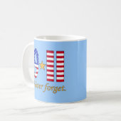 9-11決してプロダクトを忘れないで下さい コーヒーマグカップ (正面左)