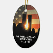 9-11覚えて下さい-私達は決して忘れません セラミックオーナメント (左)
