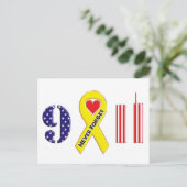 9.11黄色リボン - 決して忘れない ポストカード (スタンド正面)