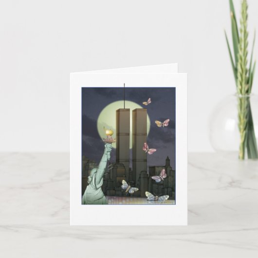 9/11 – 夜の世界貿易センター カード (正面)