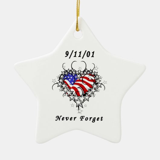9/11/01の愛国心が強い入れ墨 セラミックオーナメント (正面)