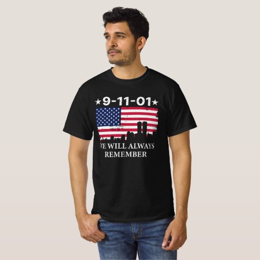9-11-01我々は常に覚える Tシャツ (正面フル)