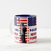 9-11-2001決して忘れないで下さい ツートーンマグカップ (正面左)