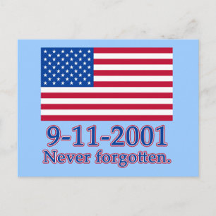 9-11-2001 Tシャ忘れツなし、ボタン ポストカード